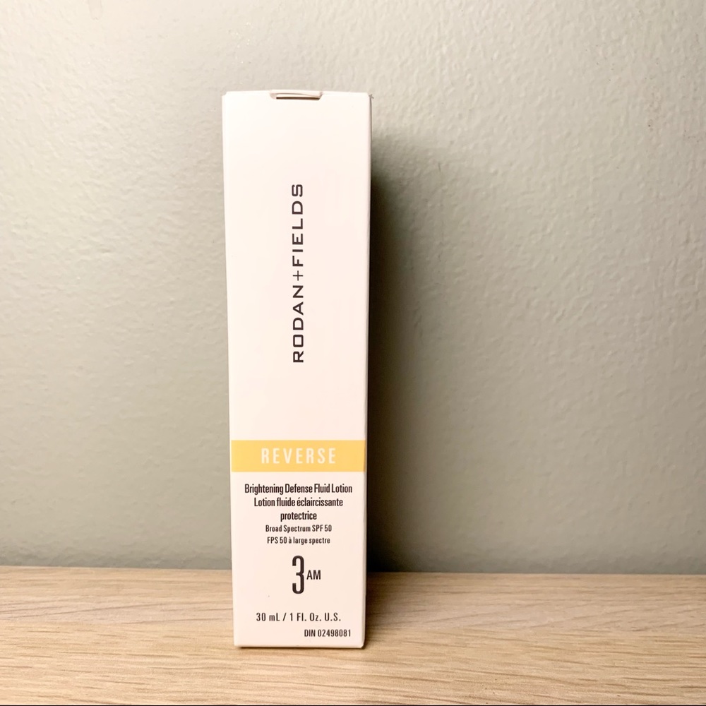 New Rodan + Fields Reverse 3 AM Day Brightening Defense Fluid Lotion SPF 50 30ml